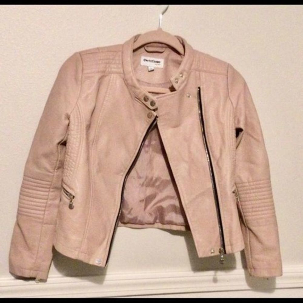 EUC Vegan Leather Jacket. Blush pink. Girls Medium.